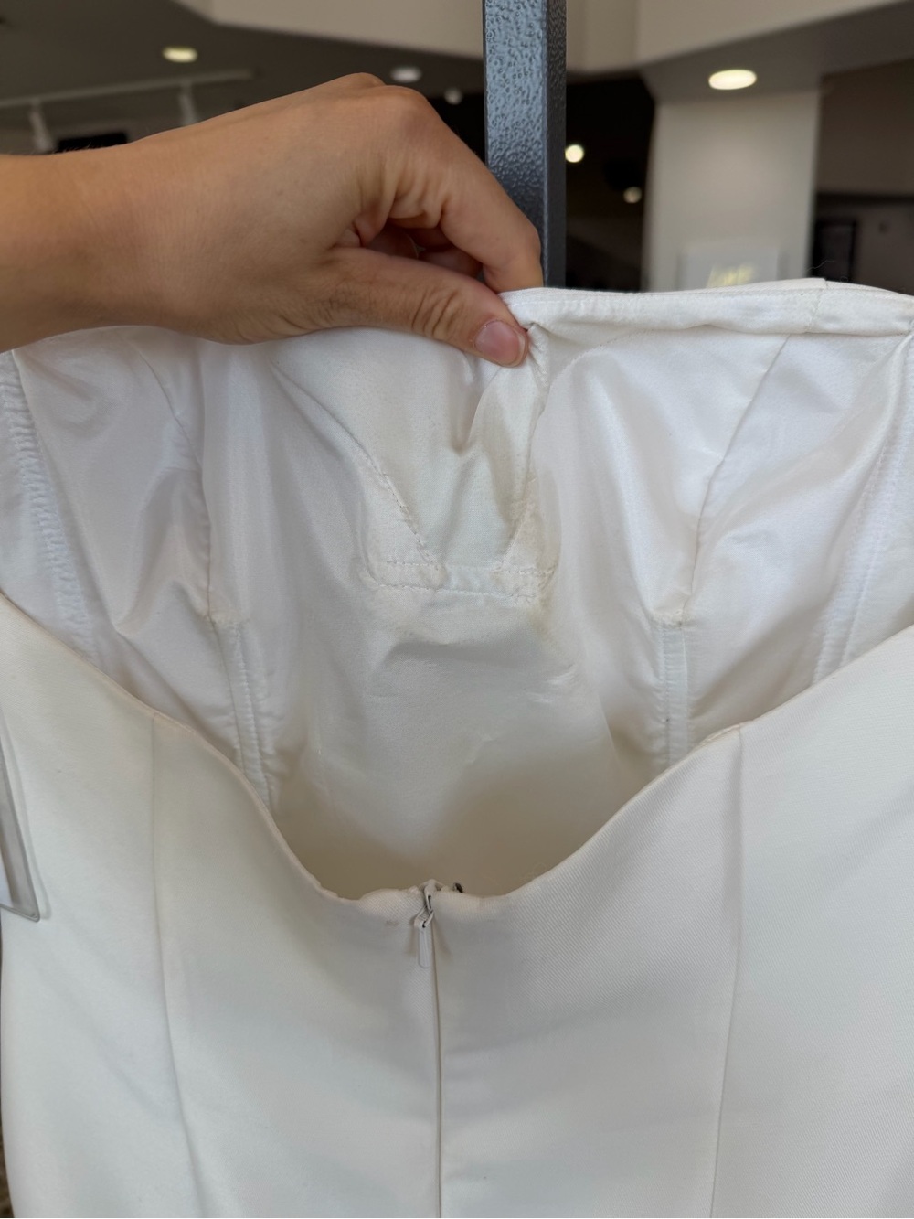 Tarik Ediz White Strapless Satin Evening Gown - Picture 5 of 5